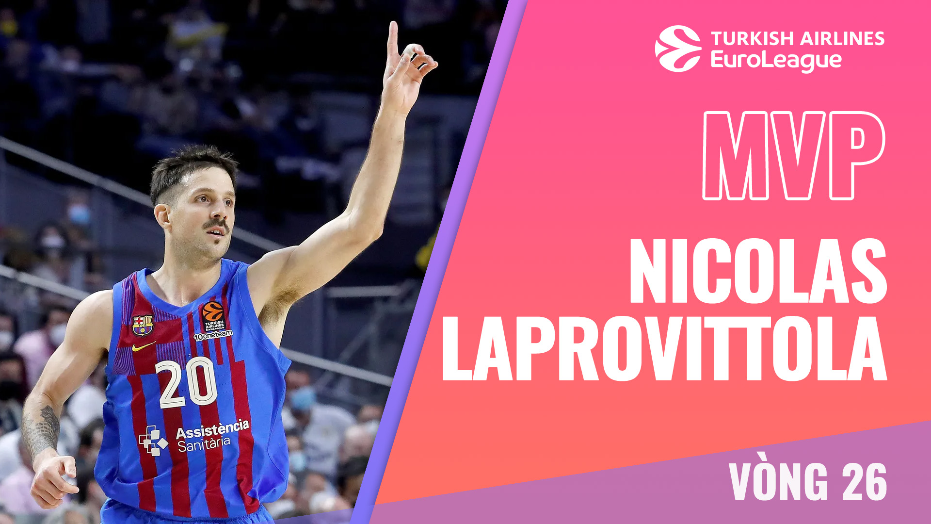 Nicolas Laprovittola MVP vòng 26 EuroLeague FPT Play