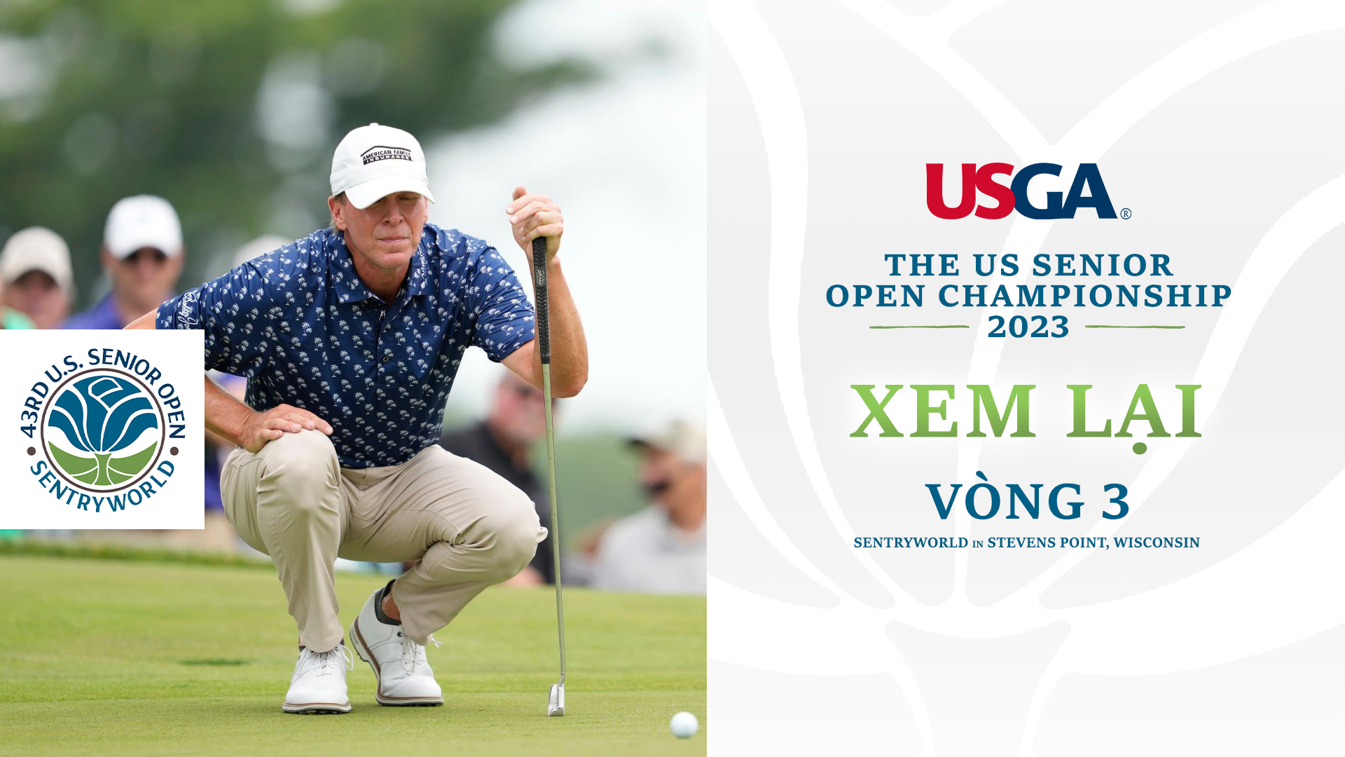 US Senior Open Championship 2023 Vòng 3 FPT Play