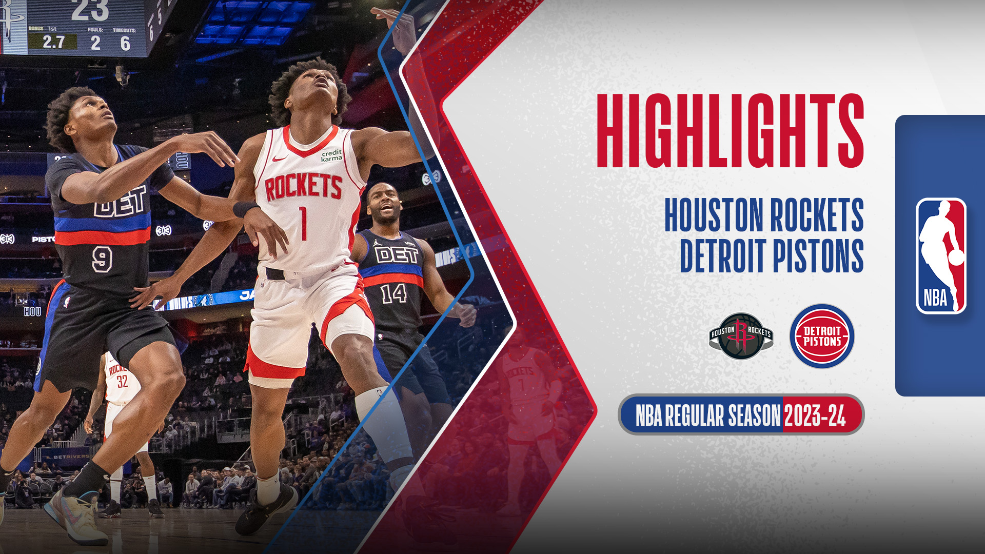 Houston Rockets Detroit Pistons Highlights 13/1 FPT Play