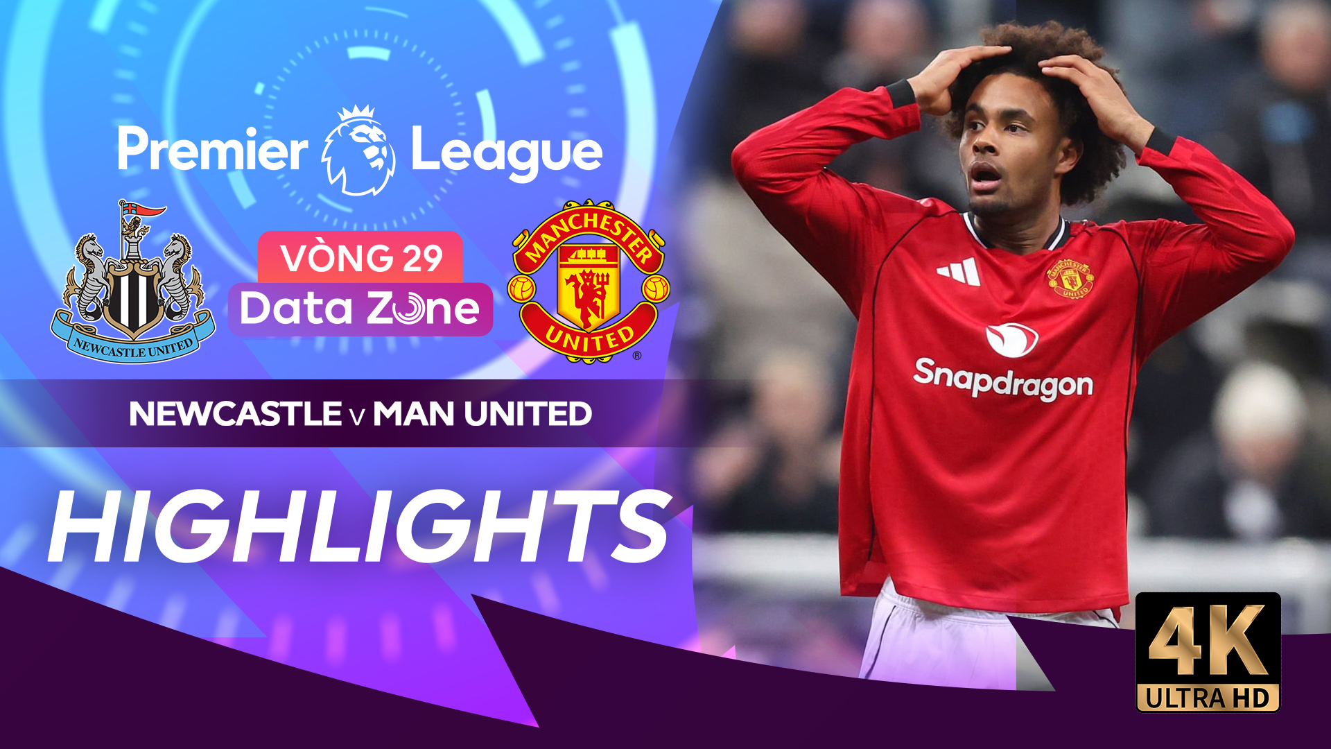 Newcastle United - Manchester United: Data Zone Highlights